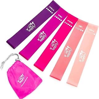 Fit Simplify Resistance Loop Exercise Bands with Instruction Guide and Carry Bag, Set of 5 image
