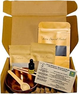 DIY Botanical Face Mask Kit, 4 Natural Formulas with Mixing Tools, Detoxifying and Brightening Collection (Brightening & Soothing Mask) image