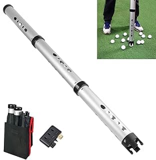 Golf Ball Picker Upper with Storage Bag and Golf Club Cleaner Brush Kit Golf Ball Retriever Tool Portable Ball Tube for Putter Dispenser