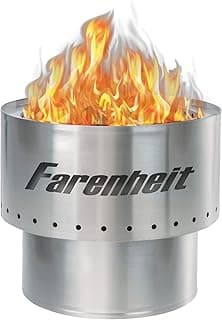 Farenheit Small 13.5 Inch Stainless Steel Fire Pit for Outside Patio Outdoor Backyard Garden Bonfire Stove Use, Wood Pellet Burning Lightweight Portable Smokeless Firepit Useful for Picnics Camping image