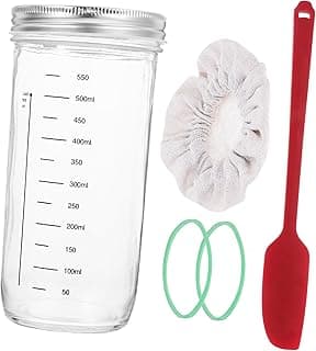 BESTOYARD 650ml Glass Sealing Jar with Measurement Markings Ideal for Sourdough Starter Candy Storage and Preserving Dry Fruits Caviar and Other Foods