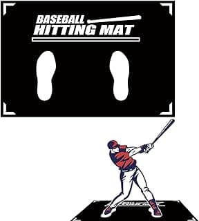 Baseball Training Mat, T Ball, Baseball and Softball Batter Stance Training Mat, Batting Mat 23.6 x 35.4 Inch, Baseball Hitting Mat, Baseball Standing Mat for Swing Pitching Training image