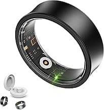 Smart Ring Health Tracker, Heart Rate Fitness Tracker, Activity Trackers for Man&Women -Sleep&Exercise Monitor Heart Rate,Blood Oxygen,Waterproof Sleep Tracking Wearable (Black, 8)