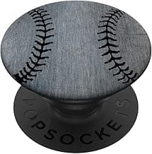 Baseball scratched design phone grip for men and boys PopSockets PopGrip: Swappable Grip for Phones & Tablets PopSockets Standard PopGrip image