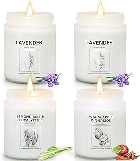 Candles Clearance, 4 Pack Candles for Home Scented, Stress Relief Gifts for Women, 28 oz Lavender Candles Gifts Set for Women Birthday, Valentine's Day, Mother's Day, Anniversary Candles Gift image