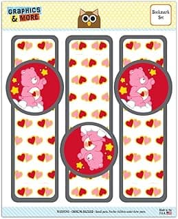 Care Bears Love-A-Lot Bear Set of 3 Glossy Laminated Bookmarks image
