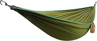 Grand Trunk TrunkTech Double Hammock | Strong, Lightweight & Compact 11' Hammock for Outdoor, Hiking, Backpacking & Travel - Weather-Proof, Ultra-Soft, Reflective Loops, 500lb Capacity (Green/Aqua)
