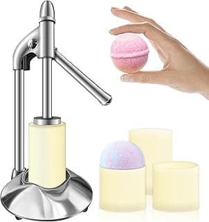 Stainless Steel Bath Bomb Press Machine with 6cm Bath Bomb Mold Set，Mold & Bath Bombs Press for DIY Making Supplies， for Crafting Handmade Spa Fizzy Bath Bombs