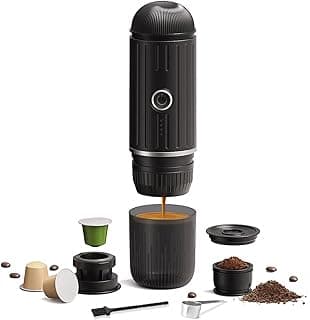 Portable Coffee Maker Espresso Coffee Machines Self-Heating Electric Coffee Maker 19 Bar Pressure, Compatible with Ground Coffee and NS Capsule Portable Coffee Maker for Travel Camping Office Home image