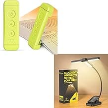 Glocusent USB Rechargeable Book Light for Reading in Bed, Tri-Head Reading Light, Compact & Long Lasting, Perfect for Book Lovers image