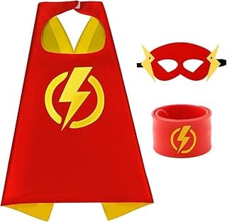 Dress Up Capes for Kids Superhero Cloak with Mask and Waistband Halloween Costumes and Party Dress up image