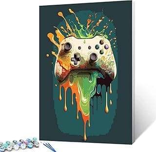 Paint by Number Kits Game Theme painting,16x20 Inches Canvas DIY Oil Painting for Kids,Students,Adults Beginner with Brushes & Acrylic Pigment for Boys Room decoration (Frameless) image