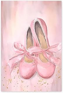 CUEAEAD Ballet Slippers Diamond Painting Kits for Beginners 5D Full Round Diamond Painting Art, Ballet Theme Canvas HD Picture DIY Diamond Dot Painting, Home Wall Decor Gift 8x12 Inch image