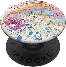 Cute Music Note Treble Clef Bass Vintage for Musicians PopSockets Standard PopGrip image