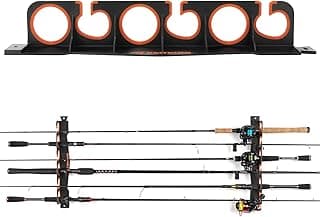 KastKing SafeGuard Fishing Rod Holder for Garage, Wall or Ceiling Mounted Fishing Rod Rack Storage Organizer, Fishing Pole Holder Holds 6 Rods or Combos in Less Than 18 Inches image