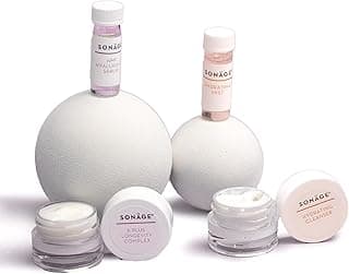 Sonage Sample Kit- 4 Piece Trial Size Skincare Set: Cleanser, Toner, Serum, Cream (Anti-Aging : Hydrating Cleanser, Hydrating Rinse Toner, NMF Hyaluronic Serum, A Plus Longevity Complex Moisturizer) image
