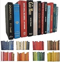 Set of 12 Modern Mixed Hardback Books | Books by Color | Real Book Set for Home Decor | Bulk Bundle of Decorative Hardcovers for Bookshelf Interior Design of Homes, Offices, Weddings, or Set Props
