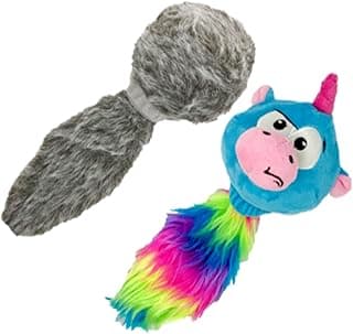 Hyper Pet Doggie Tail & Unicorn Pal Interative Plush Dog Toys - 2 Pack Value Pack (Interactive Toy That Wiggles, Vibrates & Barks Dog Toys for Boredom & Stimulating Play) Colors May Vary