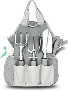Gardening Tools Set, Garden Tool Kit Comes with Storage Organizer Bag & Gloves, Aluminum Alloy Garden Tool Set Gardening Gifts for Women Men image