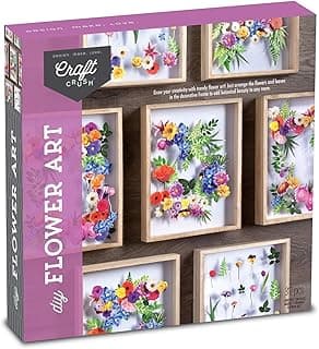 DIY Flower Craft Kit for for Teens & Adults - Make Beautiful Flower Art Piece for Wall - Faux Flower Terrarium Kits - Precut Paper Flowers with Glue - DIY Art & Craft Gifts image