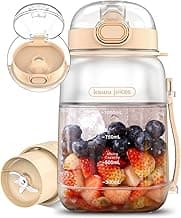 kawu Portable Blender, Smoothie Blender, Personal Blenders with 34.1 oz, No-BPA, Leakproof-Lid and Sip Spout, USB-C Rechargeable, Personal Mixer for Shakes, Recipes, with Handle/Strap, White