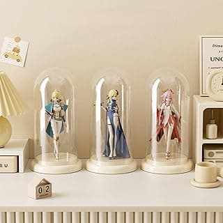 Clear Acrylic Display Case with Lid,Handmade,Doll,Collectibles and Figurine Organizer Box,Dustproof Display Case for Collectible (Cream, 3 Pack) image