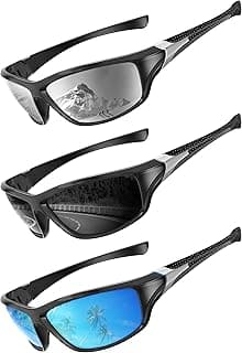 Polarized-Sunglasses-Men Sports Mens-Sunglasses: Sun-Glasses with UV400 Protection for Driving Golf Fishing Running