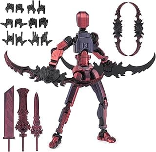 Dummy13 Action Figure Set | Pre-Assembled 3D Printed Titan and Robo Figures | Highly Articulated Robot Toys with Interchangeable Accessories | Perfect for Collectors and Hobbyists (Blacks)