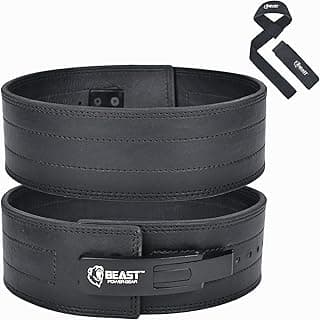 Weight Lifting Belt Lever Buckle 10MM 13MM Thick & 4 Inches Free Strap Weightlifting, Powerlifting, Deadlifts, Squats Men Women image