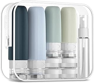 16 Pack Travel Bottles Set, TSA Approved Leak Proof Silicone Squeezable Containers for Toiletries, Refillable Travel Accessories for Conditioner, Shampoo, Lotion & Body Wash Accessories