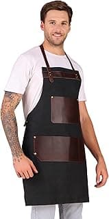 Personalized canvas apron with adjustable straps for restaurant bakery cafe kitchen image
