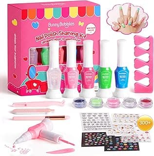 Kids Nail Polish Kit for Girls Gifts- Nails Makeup Toy Set for Kids Christmas Birthday Gift for 7 8 9 10 11 12 Year Old Girl's Party Cosmetic, Gel Nails Polish Manicure Girl Stuff by BUNNY BUBBLES image