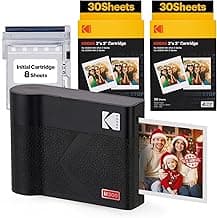 KODAK Mini 3 ERA 4PASS Portable Photo Printer (Black, Printer + Initial 8 Sheets + 60 Sheets) image