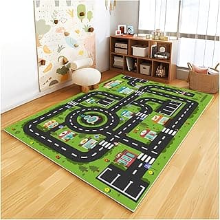 Analog ABC Kids Rug Playroom Car Rug Play Mat City Life Road Rug for Cars Fun City Map for Carpet for Bedroom Boys (47 * 70 inches, Gorgeous City)