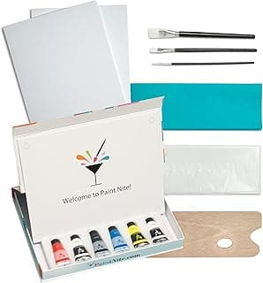 Paint Night Paint Kit - Full Kit with 6 Paints (1.5oz/40ml), 2 Canvases | Acrylic Paint Set for Adults & Kids image