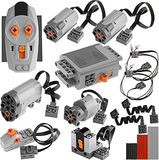 27pcs Technic-Motor Set with Motor-Remote Control-Receiver, Battery-Box-Switch-Light-Cable, Compatible with Technic-Parts image