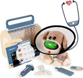 Doctor Kit for Toddler 3-5, Kids Doctors Play Set with Electronic Interactive Dog, Pretend Medical Accessories, Puppy Doctor Toys for Girls Boys 3 4 5 Year Old Gifts