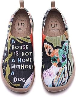 Women's Slip On Sneakers Casual Loafers Knitted Art Painted Comfort Soft Walking Shoes image