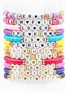Friendship Bracelets Merch Colorful Preppy Surfer Singer Music Inspired Letter Bracelets Concert Gifts for Women Fans image