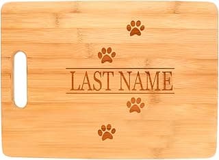 Customized Family Name Custom Text Dog Cat Lover Wedding Gift Personalized Decorative Wood Cutting Board Rectangle image