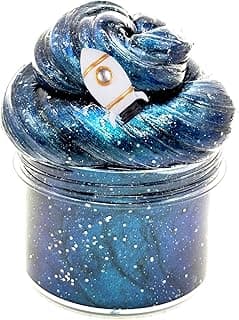Galaxy Glitter Galaxy Slime Kit, Dark Blue Galaxy Slime of All Shapes and Textures, Spacecraft Charm Includes Slime Kit Party Gifts.