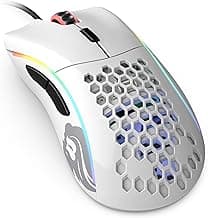 Glorious Model D Wired Gaming Mouse - 68g Superlight Honeycomb Design, RGB, Ergonomic, Pixart 3360 Sensor, Omron Switches, PTFE Feet, 6 Buttons - Glossy White image