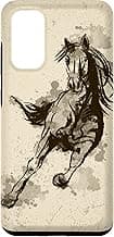 Galaxy S20 Galloping horse, beige ecru colors, vintage watercolor look Case image