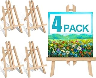 4pack Portable Wood Easel - Desktop Display Rack for Parties and Events - Versatile Wood Art Stand for Artists and Creations image