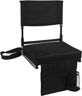 Stadium Seat with Back Support and Cushion High Back Bleacher Chair with Back and Cushion Bleacher Seat Extended Back with Shoulder Strap and Cup Holder image