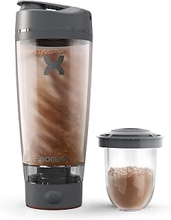 Promixx Pro Shaker Bottle | Rechargeable, Powerful for Smooth Protein Shakes | includes Supplement Storage - BPA Free | 20oz Cup (Graphite Gray) image
