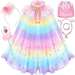 Toddler Dress Up Toys Princess Dress Up Cape Gift Set Princess Dress Up Clothes Christmas Birthday Gift Kit for Toddler Girls Age 3-8 Years Old image