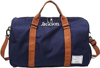 MT WORLD Travel Duffel Bag Personalized Weekender Overnight Bag with Initials Sports Tote Bags for Men Teen Boys Weekend Travel Bag with Shoes Compartment for Travel Beach Short Trips Camping Hiking