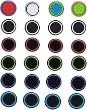 24PCS Non-Slip Silicone Analog Joystick Thumb Stick Grip Caps for PS2, PS3, PS4, PS5, Xbox One, Xbox Series X/S, Xbox 360, Switch Pro Controller (Black&White)