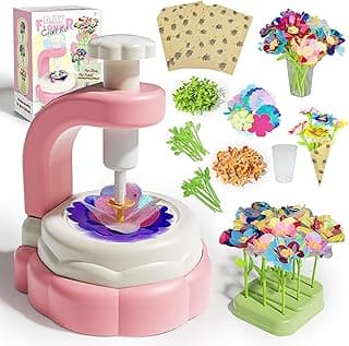 DIY Fabric Flower Bouquet Toy Kit for Kids – Build Your Own Flowers Craft Set with Tool & Gift Box – Educational Activity Preschool Toddler Girls Ages 4-8 – Birthday, Easter